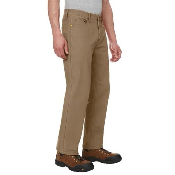 CAT Caterpillar Fleece Lined Canvas Pants Insulated NEW - Picture 2 of 5
